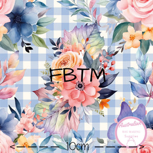 ROUND 50 - ABMS Blue Floral Gingham