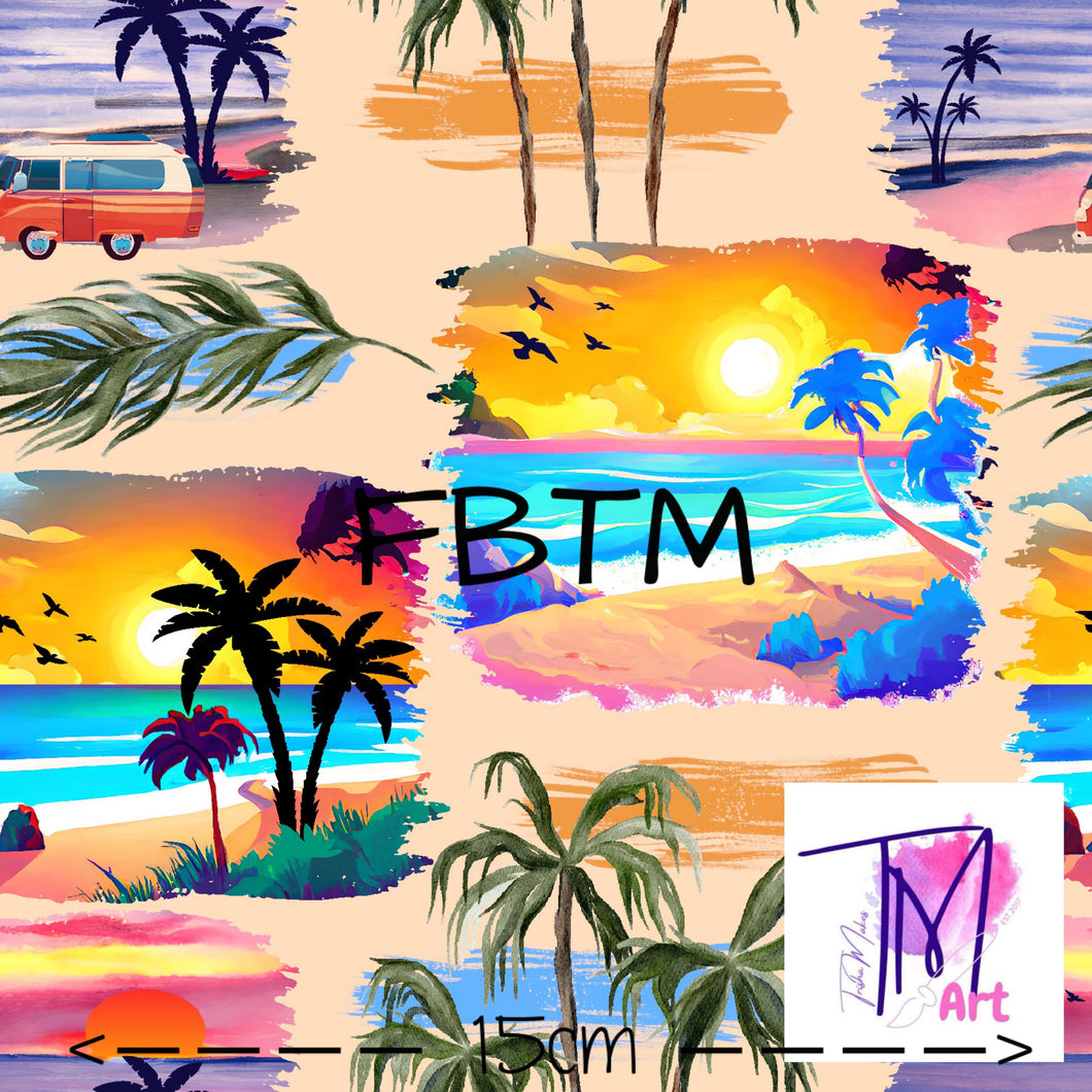 THEME #27 - Exclusive Tropical Beach Scene on Orange