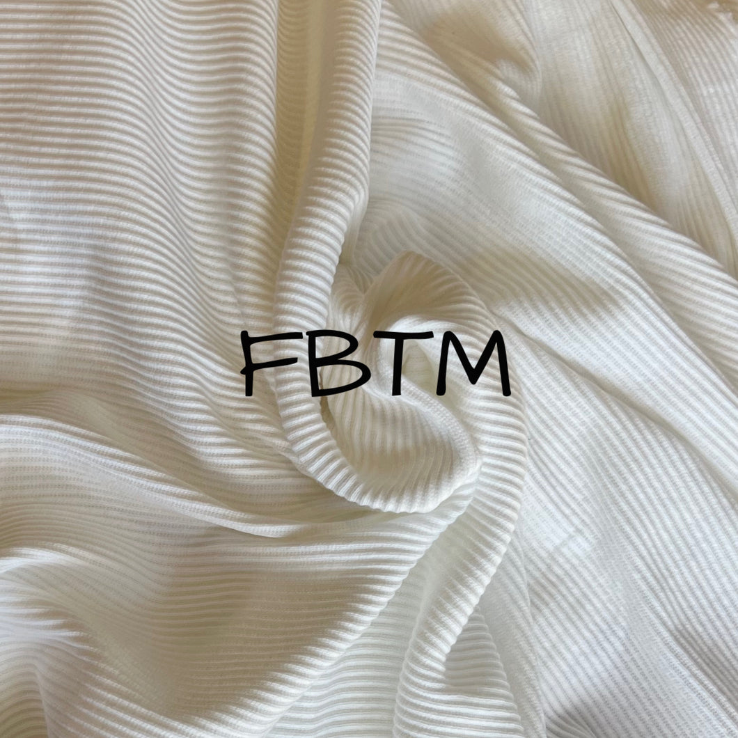 Solid Cotton Ribbing (half metre) - White