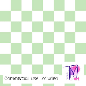 094 Pastel Green Checkers - Seamless Pattern (UNLIMITED)