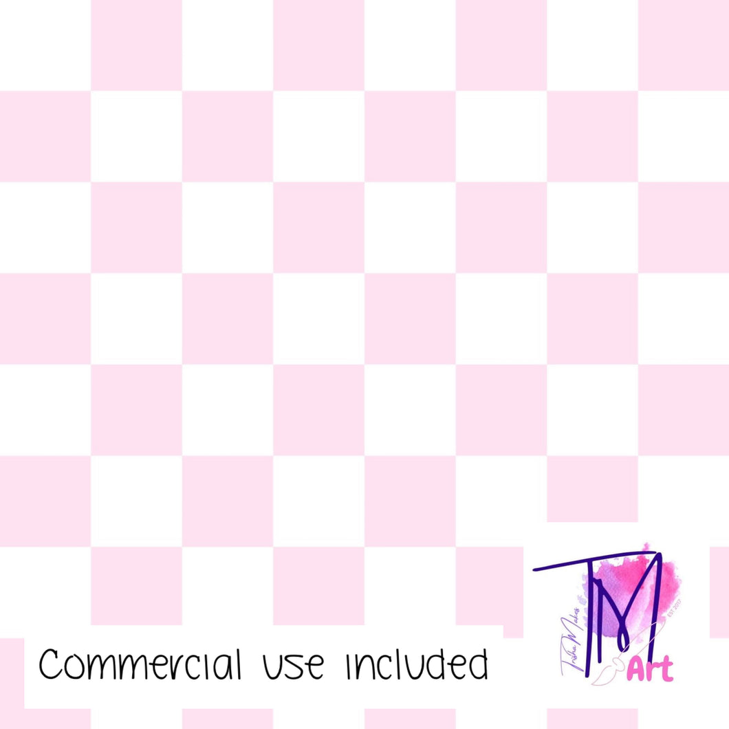 096 Pastel Pink Checkers - Seamless Pattern (UNLIMITED)