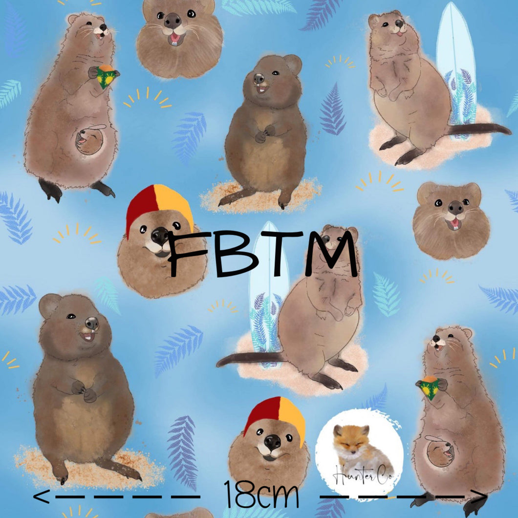 THEME 21 - Exclusive Quokka on the Beach on Blue SWIM