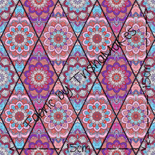 Load image into Gallery viewer, ROUND 19 - Floral Mandala in Triangles DOUBLE SCALE COTTON LYCRA