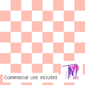 093 Pastel Apricot Checkers - Seamless Pattern (UNLIMITED)
