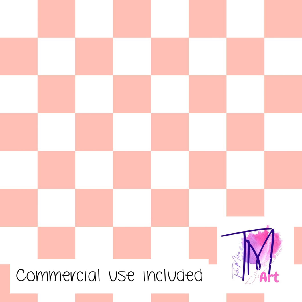 093 Pastel Apricot Checkers - Seamless Pattern (UNLIMITED)
